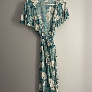amuse floral wrap maxi dress